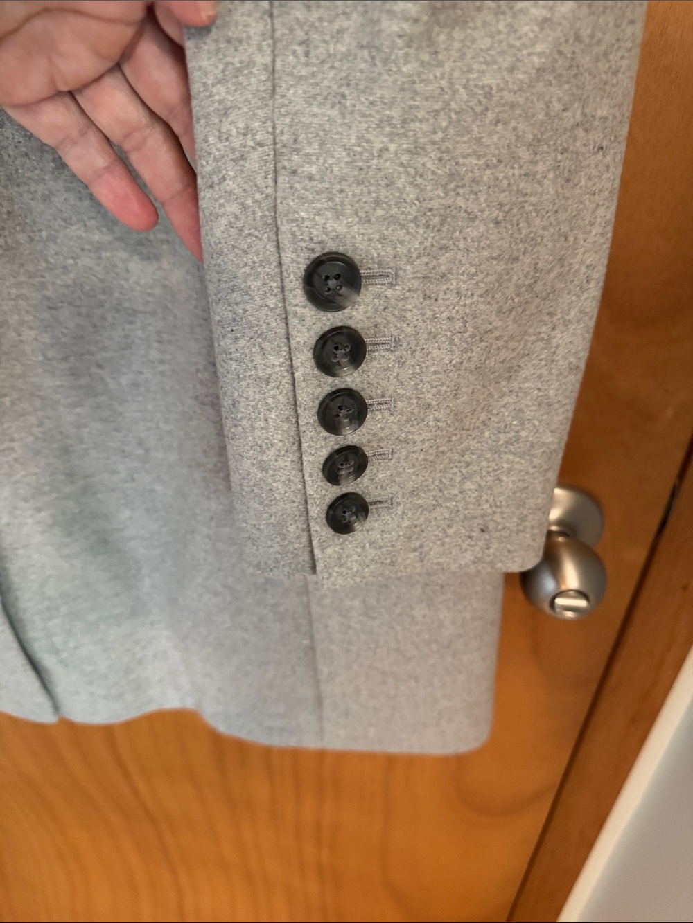Banana Republic Heather Gray Single-Button Wool-Blend Coat - Picture 6 of 16